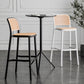 Nordic Backrest Counter Stool with Metal Base Plastic Armless Bar Chair