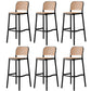 Nordic Backrest Counter Stool with Metal Base Plastic Armless Bar Chair