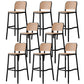 Nordic Backrest Counter Stool with Metal Base Plastic Armless Bar Chair