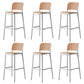 Nordic Backrest Counter Stool with Metal Base Plastic Armless Bar Chair