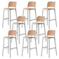 Nordic Backrest Counter Stool with Metal Base Plastic Armless Bar Chair