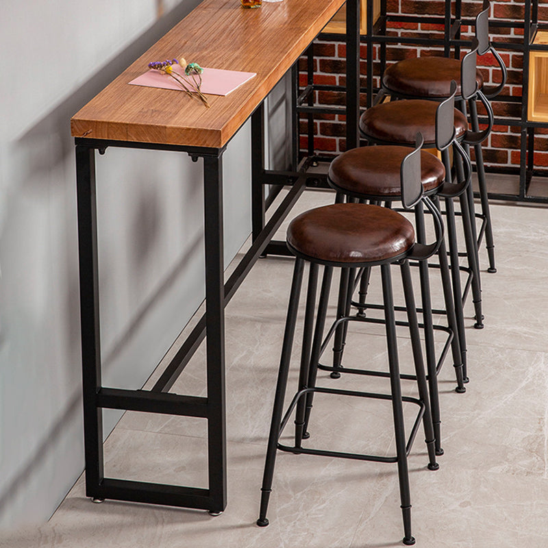 Contemporary Style Counter Stool Living Room Bar Stool with Metal Base Clearhalo 'Bar Furniture' 'Bar Stools' 'bar_stools' 'furn' 'furn_bar_stools' 'Furniture' 'Kitchen & Dining Furniture' 6317583