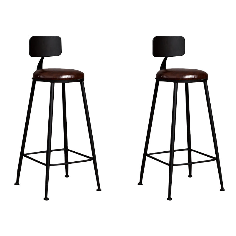 Contemporary Style Counter Stool Living Room Bar Stool with Metal Base 2 Piece Set Upholstered Four Legs Clearhalo 'Bar Furniture' 'Bar Stools' 'bar_stools' 'furn' 'furn_bar_stools' 'Furniture' 'Kitchen & Dining Furniture' 6317585