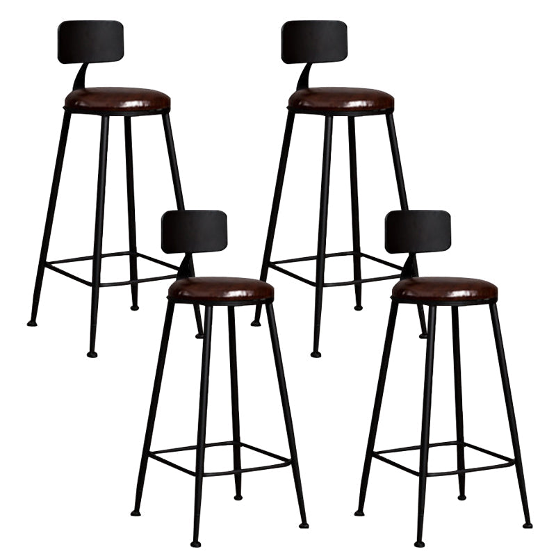 Contemporary Style Counter Stool Living Room Bar Stool with Metal Base 4 Piece Set Upholstered Four Legs Clearhalo 'Bar Furniture' 'Bar Stools' 'bar_stools' 'furn' 'furn_bar_stools' 'Furniture' 'Kitchen & Dining Furniture' 6317588