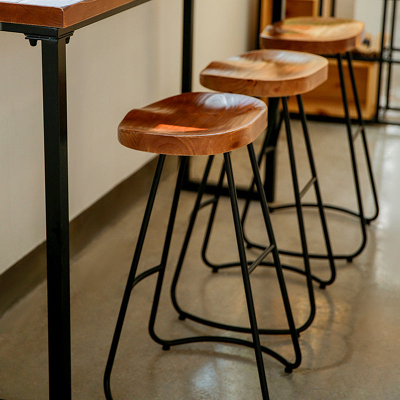 Contemporary Style Counter Stool Living Room Bar Stool with Metal Base Clearhalo 'Bar Furniture' 'Bar Stools' 'bar_stools' 'furn' 'furn_bar_stools' 'Furniture' 'Kitchen & Dining Furniture' 6317595