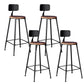 Contemporary Style Counter Stool Living Room Bar Stool with Metal Base 4 Piece Set Non-Upholstered Four Legs Clearhalo 'Bar Furniture' 'Bar Stools' 'bar_stools' 'furn' 'furn_bar_stools' 'Furniture' 'Kitchen & Dining Furniture' 6317597
