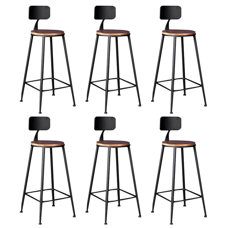 Contemporary Style Counter Stool Living Room Bar Stool with Metal Base 6 Piece Set Non-Upholstered Four Legs Clearhalo 'Bar Furniture' 'Bar Stools' 'bar_stools' 'furn' 'furn_bar_stools' 'Furniture' 'Kitchen & Dining Furniture' 6317598