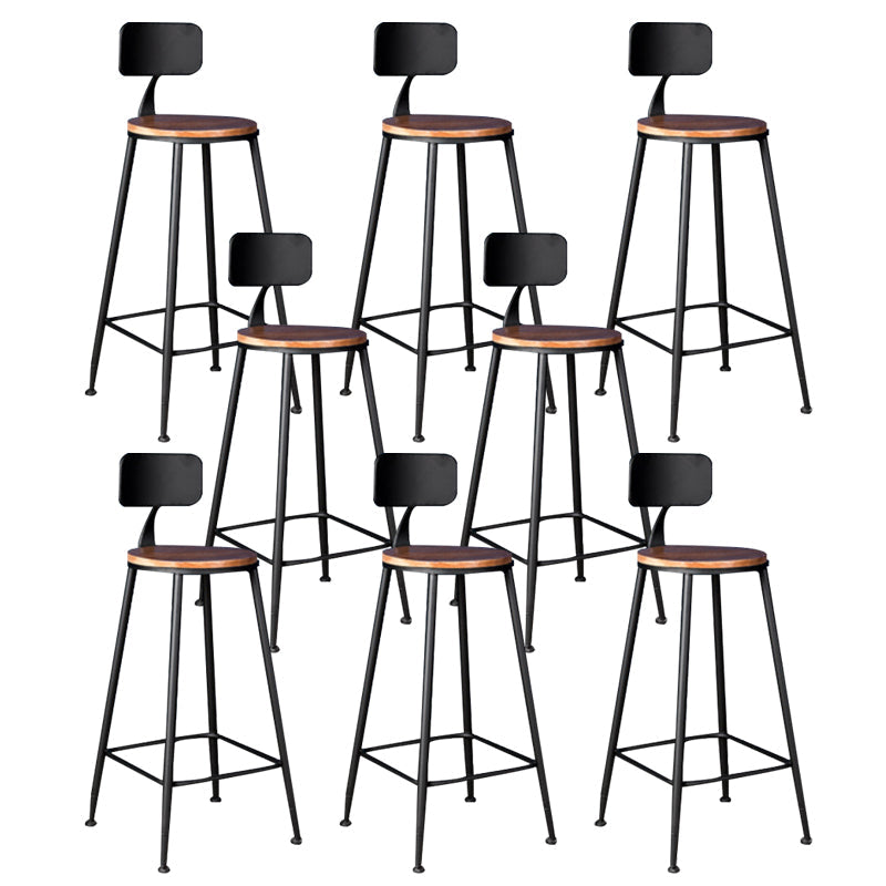 Contemporary Style Counter Stool Living Room Bar Stool with Metal Base 8 Piece Set Non-Upholstered Four Legs Clearhalo 'Bar Furniture' 'Bar Stools' 'bar_stools' 'furn' 'furn_bar_stools' 'Furniture' 'Kitchen & Dining Furniture' 6317599