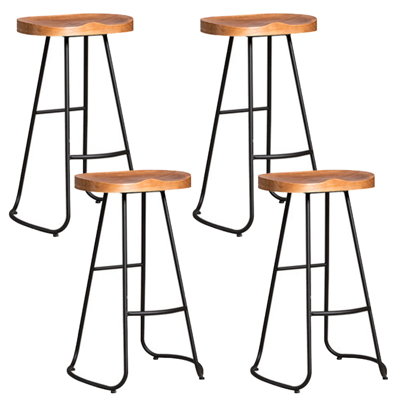 Contemporary Style Counter Stool Living Room Bar Stool with Metal Base 4 Piece Set Non-Upholstered Sled Clearhalo 'Bar Furniture' 'Bar Stools' 'bar_stools' 'furn' 'furn_bar_stools' 'Furniture' 'Kitchen & Dining Furniture' 6317602