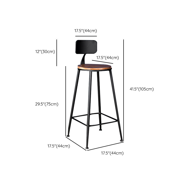 Contemporary Style Counter Stool Living Room Bar Stool with Metal Base Clearhalo 'Bar Furniture' 'Bar Stools' 'bar_stools' 'furn' 'furn_bar_stools' 'Furniture' 'Kitchen & Dining Furniture' 6317605