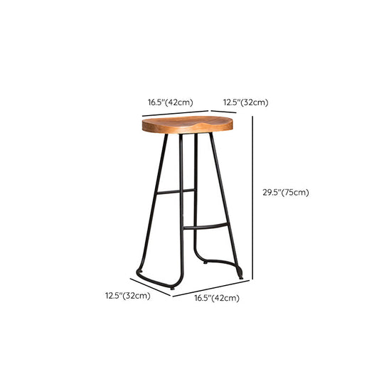 Contemporary Style Counter Stool Living Room Bar Stool with Metal Base Clearhalo 'Bar Furniture' 'Bar Stools' 'bar_stools' 'furn' 'furn_bar_stools' 'Furniture' 'Kitchen & Dining Furniture' 6317606