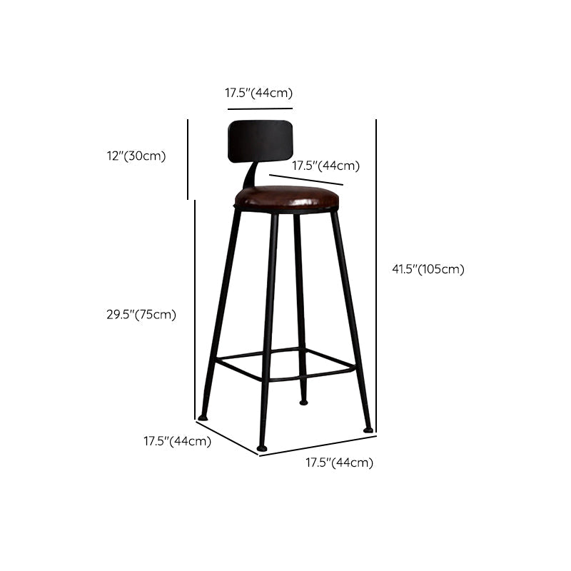 Contemporary Style Counter Stool Living Room Bar Stool with Metal Base Clearhalo 'Bar Furniture' 'Bar Stools' 'bar_stools' 'furn' 'furn_bar_stools' 'Furniture' 'Kitchen & Dining Furniture' 6317607