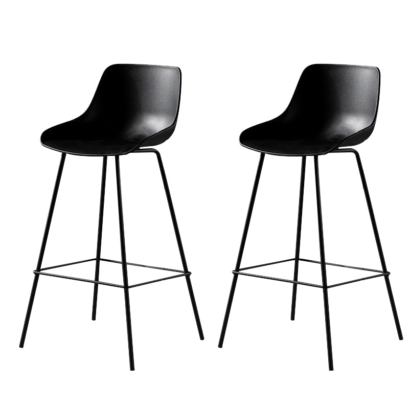 Contemporary Counter Height Stools Plastic Height Bar Stool for Living Room Black 2 Piece Set Clearhalo 'Bar Furniture' 'Bar Stools' 'bar_stools' 'furn' 'furn_bar_stools' 'Furniture' 'Kitchen & Dining Furniture' 6317609
