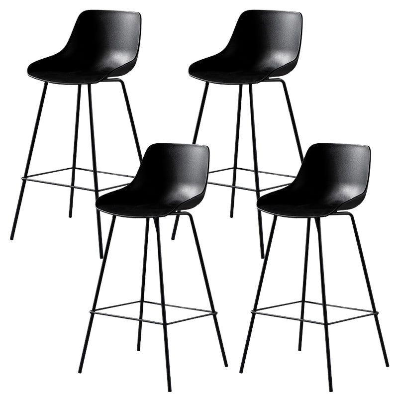 Contemporary Counter Height Stools Plastic Height Bar Stool for Living Room Black 4 Piece Set Clearhalo 'Bar Furniture' 'Bar Stools' 'bar_stools' 'furn' 'furn_bar_stools' 'Furniture' 'Kitchen & Dining Furniture' 6317611