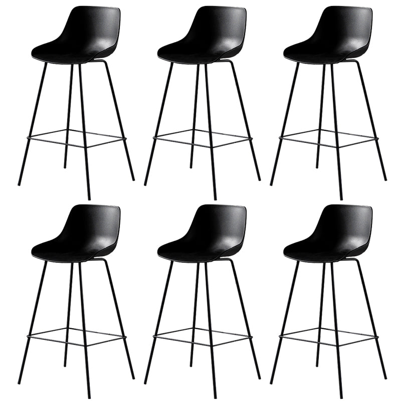 Contemporary Counter Height Stools Plastic Height Bar Stool for Living Room Black 6 Piece Set Clearhalo 'Bar Furniture' 'Bar Stools' 'bar_stools' 'furn' 'furn_bar_stools' 'Furniture' 'Kitchen & Dining Furniture' 6317612