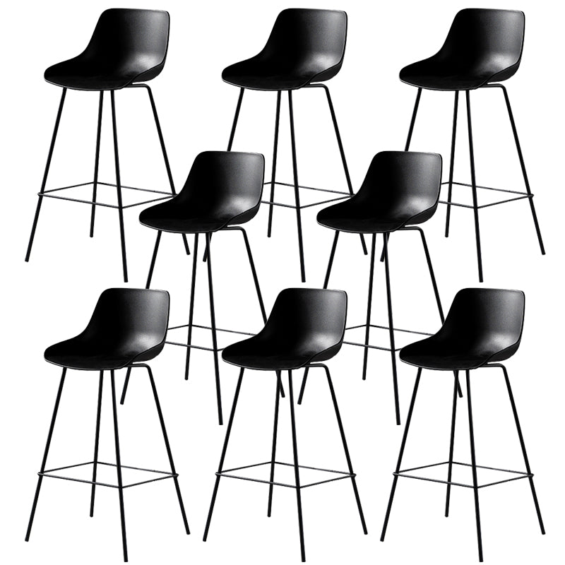 Contemporary Counter Height Stools Plastic Height Bar Stool for Living Room Black 8 Piece Set Clearhalo 'Bar Furniture' 'Bar Stools' 'bar_stools' 'furn' 'furn_bar_stools' 'Furniture' 'Kitchen & Dining Furniture' 6317615