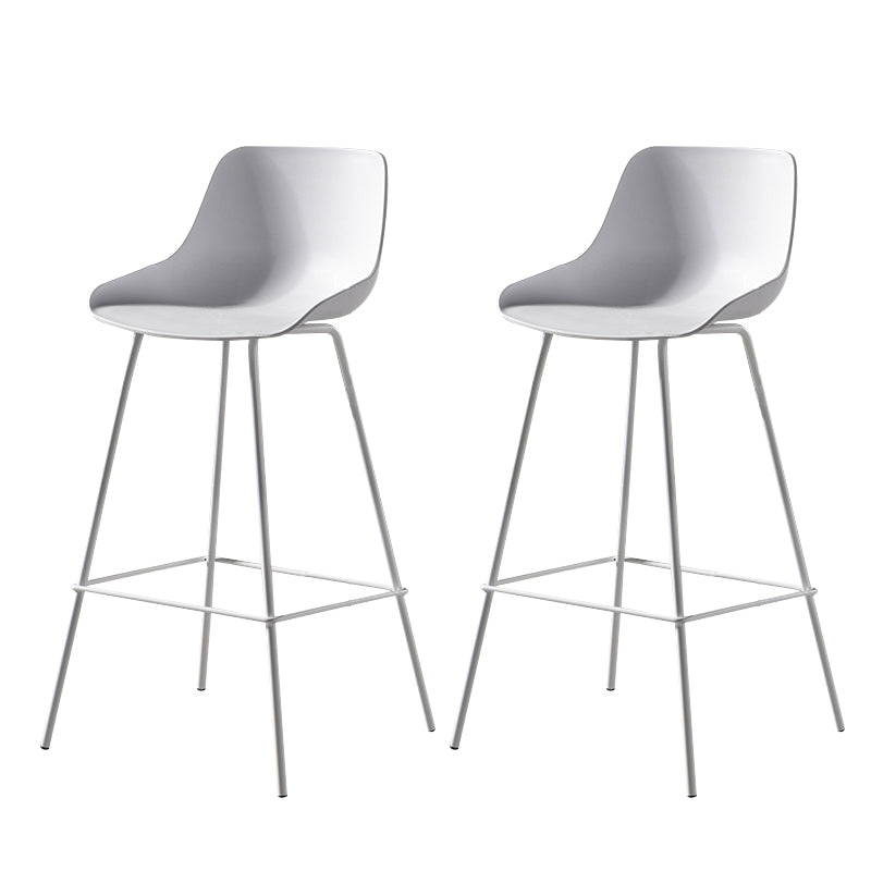 Contemporary Counter Height Stools Plastic Height Bar Stool for Living Room White 2 Piece Set Clearhalo 'Bar Furniture' 'Bar Stools' 'bar_stools' 'furn' 'furn_bar_stools' 'Furniture' 'Kitchen & Dining Furniture' 6317617
