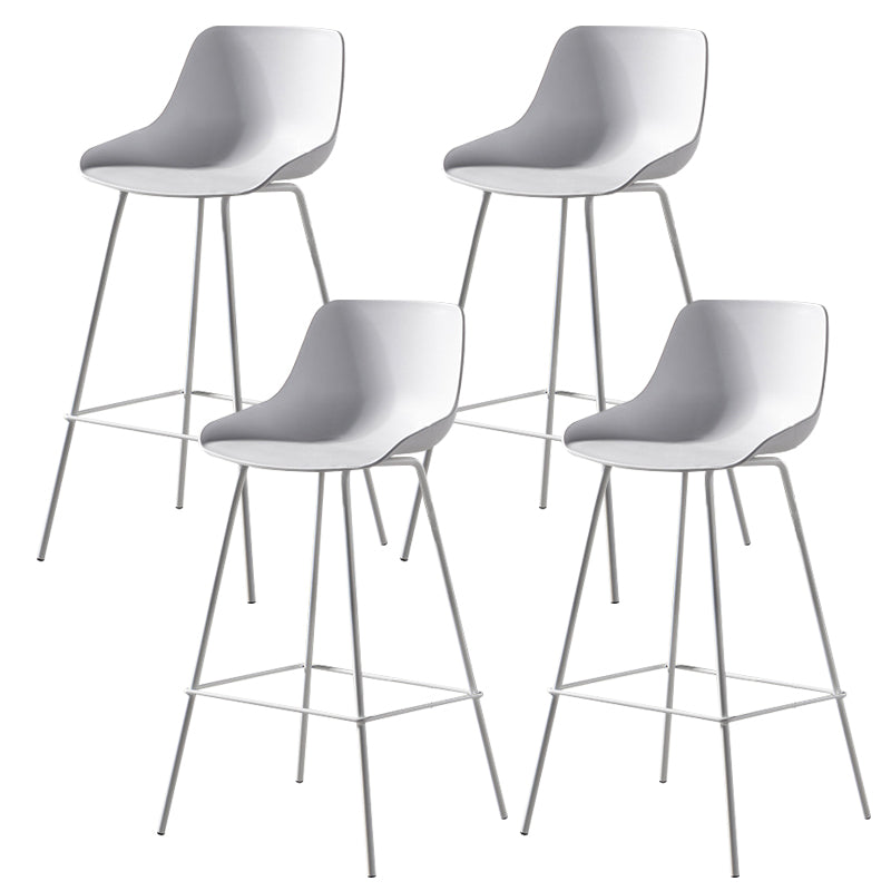 Contemporary Counter Height Stools Plastic Height Bar Stool for Living Room White 4 Piece Set Clearhalo 'Bar Furniture' 'Bar Stools' 'bar_stools' 'furn' 'furn_bar_stools' 'Furniture' 'Kitchen & Dining Furniture' 6317619