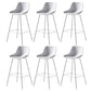 Contemporary Counter Height Stools Plastic Height Bar Stool for Living Room White 6 Piece Set Clearhalo 'Bar Furniture' 'Bar Stools' 'bar_stools' 'furn' 'furn_bar_stools' 'Furniture' 'Kitchen & Dining Furniture' 6317621