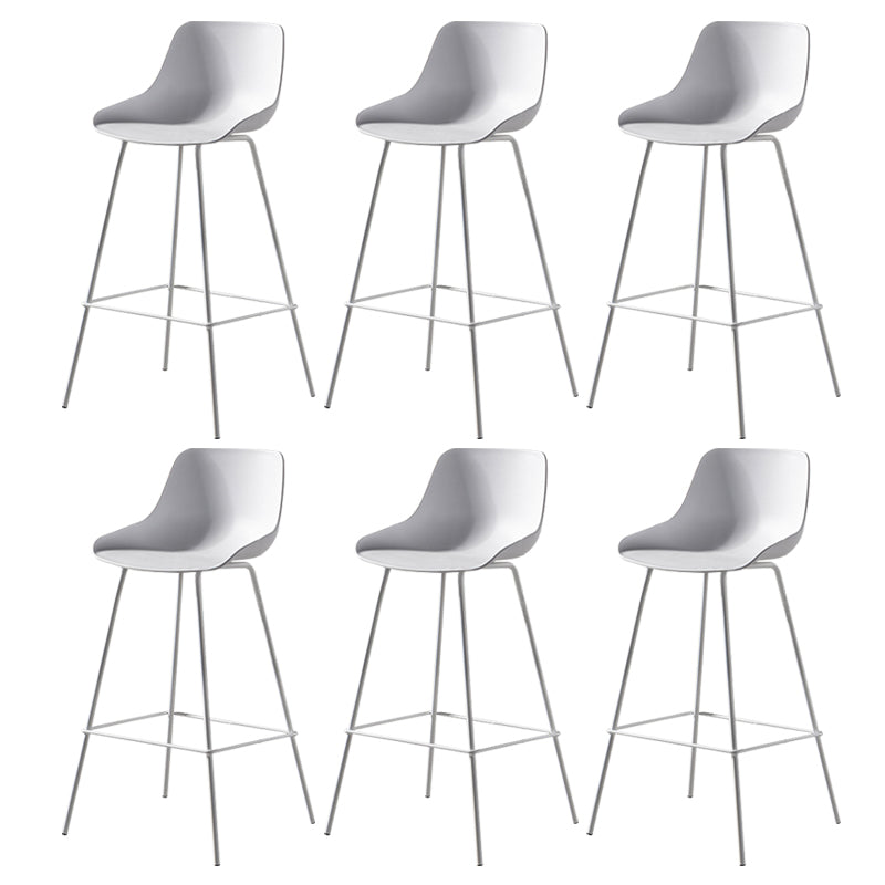 Contemporary Counter Height Stools Plastic Height Bar Stool for Living Room White 6 Piece Set Clearhalo 'Bar Furniture' 'Bar Stools' 'bar_stools' 'furn' 'furn_bar_stools' 'Furniture' 'Kitchen & Dining Furniture' 6317621