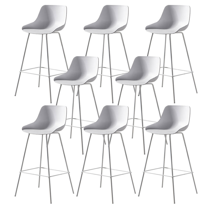 Contemporary Counter Height Stools Plastic Height Bar Stool for Living Room White 8 Piece Set Clearhalo 'Bar Furniture' 'Bar Stools' 'bar_stools' 'furn' 'furn_bar_stools' 'Furniture' 'Kitchen & Dining Furniture' 6317623