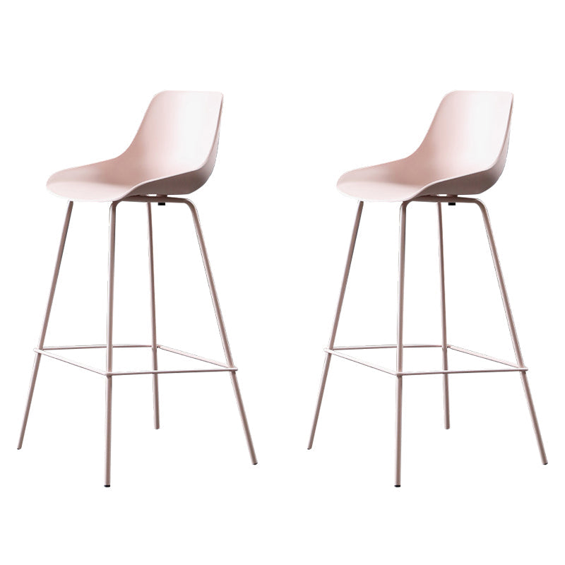 Contemporary Counter Height Stools Plastic Height Bar Stool for Living Room Pink 2 Piece Set Clearhalo 'Bar Furniture' 'Bar Stools' 'bar_stools' 'furn' 'furn_bar_stools' 'Furniture' 'Kitchen & Dining Furniture' 6317624