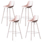 Contemporary Counter Height Stools Plastic Height Bar Stool for Living Room Pink 4 Piece Set Clearhalo 'Bar Furniture' 'Bar Stools' 'bar_stools' 'furn' 'furn_bar_stools' 'Furniture' 'Kitchen & Dining Furniture' 6317627