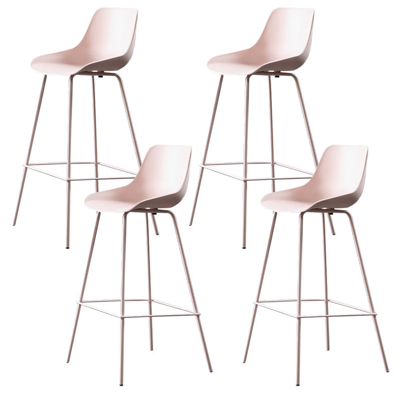 Contemporary Counter Height Stools Plastic Height Bar Stool for Living Room Pink 4 Piece Set Clearhalo 'Bar Furniture' 'Bar Stools' 'bar_stools' 'furn' 'furn_bar_stools' 'Furniture' 'Kitchen & Dining Furniture' 6317627