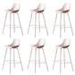 Contemporary Counter Height Stools Plastic Height Bar Stool for Living Room Pink 6 Piece Set Clearhalo 'Bar Furniture' 'Bar Stools' 'bar_stools' 'furn' 'furn_bar_stools' 'Furniture' 'Kitchen & Dining Furniture' 6317628