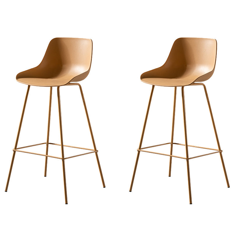 Contemporary Counter Height Stools Plastic Height Bar Stool for Living Room Yellow 2 Piece Set Clearhalo 'Bar Furniture' 'Bar Stools' 'bar_stools' 'furn' 'furn_bar_stools' 'Furniture' 'Kitchen & Dining Furniture' 6317630