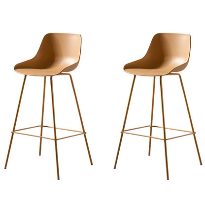 Contemporary Counter Height Stools Plastic Height Bar Stool for Living Room Yellow 2 Piece Set Clearhalo 'Bar Furniture' 'Bar Stools' 'bar_stools' 'furn' 'furn_bar_stools' 'Furniture' 'Kitchen & Dining Furniture' 6317630