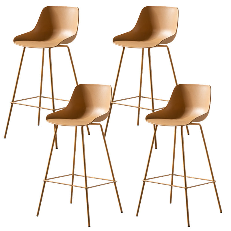 Contemporary Counter Height Stools Plastic Height Bar Stool for Living Room Yellow 4 Piece Set Clearhalo 'Bar Furniture' 'Bar Stools' 'bar_stools' 'furn' 'furn_bar_stools' 'Furniture' 'Kitchen & Dining Furniture' 6317631