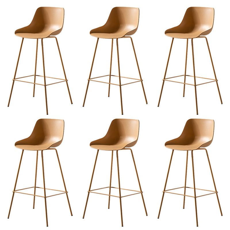 Contemporary Counter Height Stools Plastic Height Bar Stool for Living Room Yellow 6 Piece Set Clearhalo 'Bar Furniture' 'Bar Stools' 'bar_stools' 'furn' 'furn_bar_stools' 'Furniture' 'Kitchen & Dining Furniture' 6317632