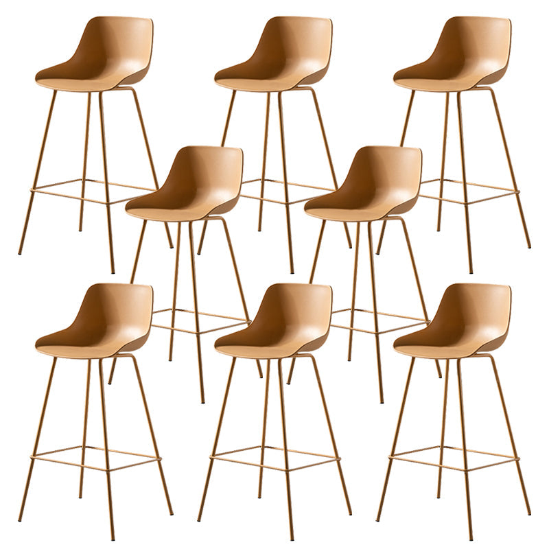 Contemporary Counter Height Stools Plastic Height Bar Stool for Living Room Yellow 8 Piece Set Clearhalo 'Bar Furniture' 'Bar Stools' 'bar_stools' 'furn' 'furn_bar_stools' 'Furniture' 'Kitchen & Dining Furniture' 6317633