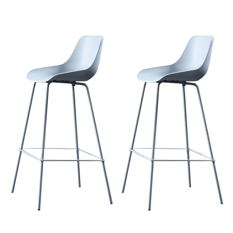 Contemporary Counter Height Stools Plastic Height Bar Stool for Living Room Blue 2 Piece Set Clearhalo 'Bar Furniture' 'Bar Stools' 'bar_stools' 'furn' 'furn_bar_stools' 'Furniture' 'Kitchen & Dining Furniture' 6317634