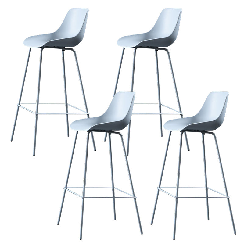Contemporary Counter Height Stools Plastic Height Bar Stool for Living Room Blue 4 Piece Set Clearhalo 'Bar Furniture' 'Bar Stools' 'bar_stools' 'furn' 'furn_bar_stools' 'Furniture' 'Kitchen & Dining Furniture' 6317635
