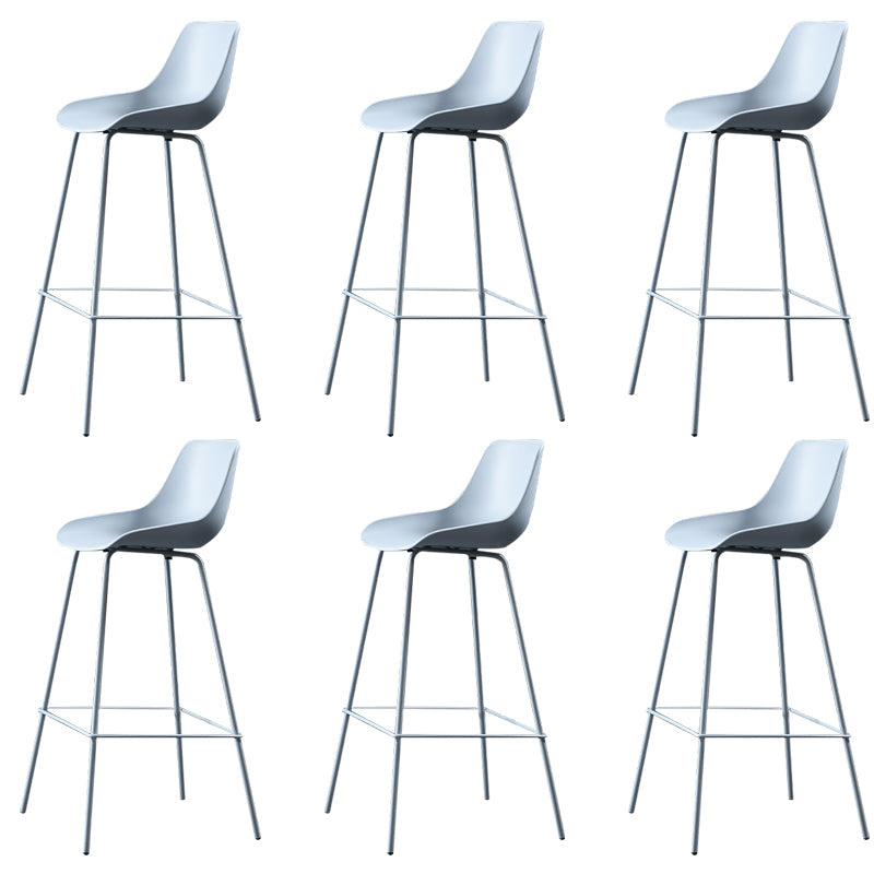 Contemporary Counter Height Stools Plastic Height Bar Stool for Living Room Blue 6 Piece Set Clearhalo 'Bar Furniture' 'Bar Stools' 'bar_stools' 'furn' 'furn_bar_stools' 'Furniture' 'Kitchen & Dining Furniture' 6317636