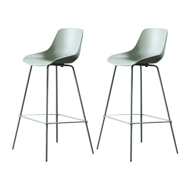 Contemporary Counter Height Stools Plastic Height Bar Stool for Living Room Gray-Green 2 Piece Set Clearhalo 'Bar Furniture' 'Bar Stools' 'bar_stools' 'furn' 'furn_bar_stools' 'Furniture' 'Kitchen & Dining Furniture' 6317638