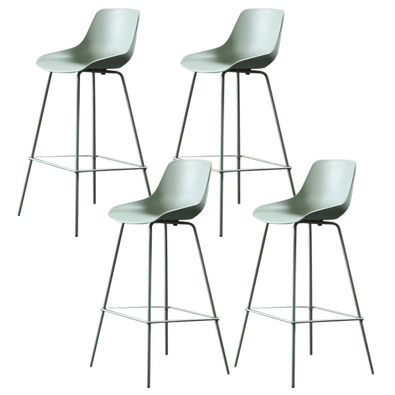 Contemporary Counter Height Stools Plastic Height Bar Stool for Living Room Gray-Green 4 Piece Set Clearhalo 'Bar Furniture' 'Bar Stools' 'bar_stools' 'furn' 'furn_bar_stools' 'Furniture' 'Kitchen & Dining Furniture' 6317639