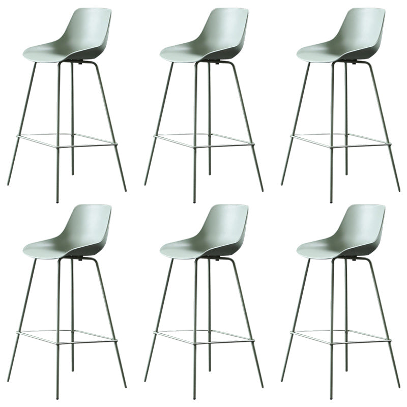 Contemporary Counter Height Stools Plastic Height Bar Stool for Living Room Gray-Green 6 Piece Set Clearhalo 'Bar Furniture' 'Bar Stools' 'bar_stools' 'furn' 'furn_bar_stools' 'Furniture' 'Kitchen & Dining Furniture' 6317640