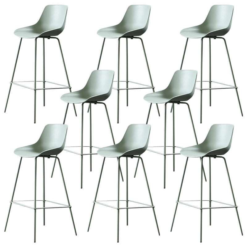 Contemporary Counter Height Stools Plastic Height Bar Stool for Living Room Gray-Green 8 Piece Set Clearhalo 'Bar Furniture' 'Bar Stools' 'bar_stools' 'furn' 'furn_bar_stools' 'Furniture' 'Kitchen & Dining Furniture' 6317641