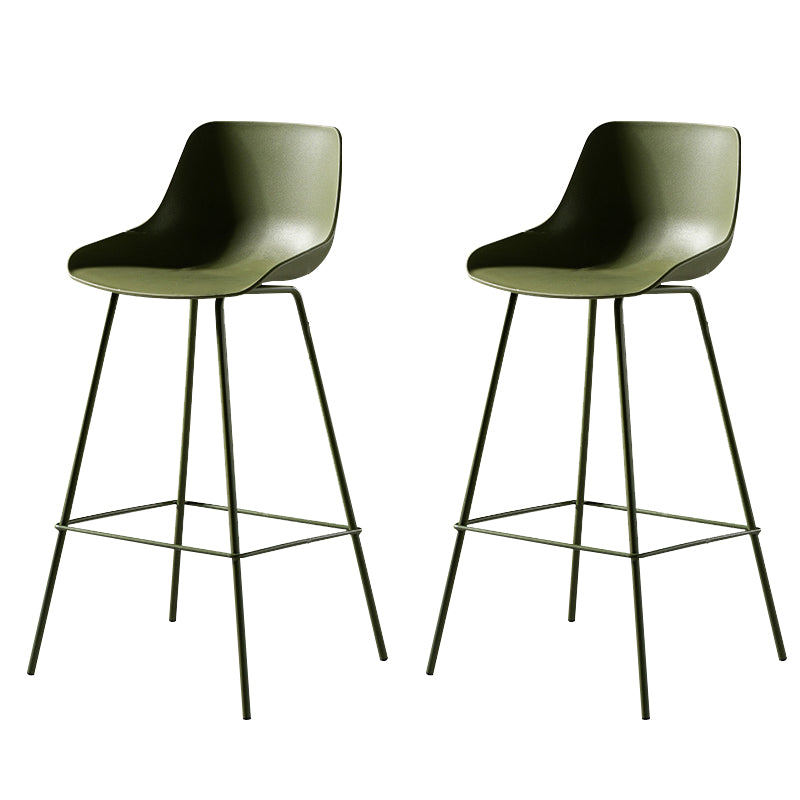 Contemporary Counter Height Stools Plastic Height Bar Stool for Living Room Blackish Green 2 Piece Set Clearhalo 'Bar Furniture' 'Bar Stools' 'bar_stools' 'furn' 'furn_bar_stools' 'Furniture' 'Kitchen & Dining Furniture' 6317642