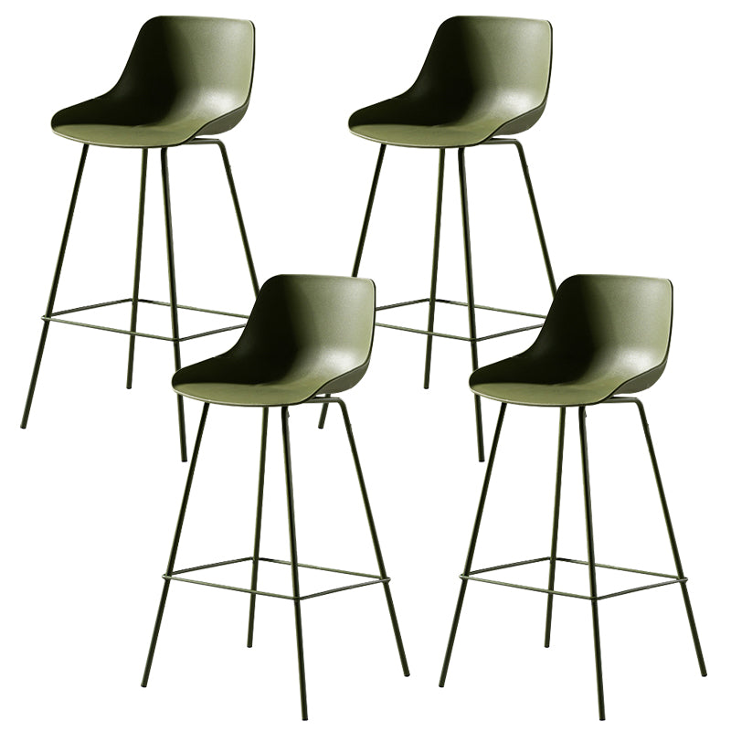 Contemporary Counter Height Stools Plastic Height Bar Stool for Living Room Blackish Green 4 Piece Set Clearhalo 'Bar Furniture' 'Bar Stools' 'bar_stools' 'furn' 'furn_bar_stools' 'Furniture' 'Kitchen & Dining Furniture' 6317643
