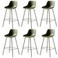Contemporary Counter Height Stools Plastic Height Bar Stool for Living Room Blackish Green 6 Piece Set Clearhalo 'Bar Furniture' 'Bar Stools' 'bar_stools' 'furn' 'furn_bar_stools' 'Furniture' 'Kitchen & Dining Furniture' 6317644