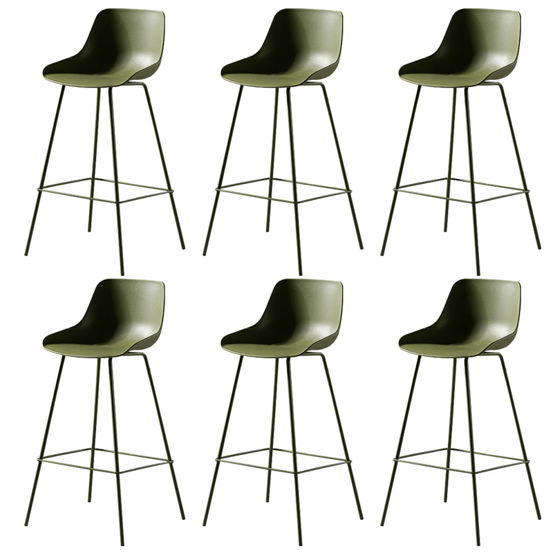 Contemporary Counter Height Stools Plastic Height Bar Stool for Living Room Blackish Green 6 Piece Set Clearhalo 'Bar Furniture' 'Bar Stools' 'bar_stools' 'furn' 'furn_bar_stools' 'Furniture' 'Kitchen & Dining Furniture' 6317644