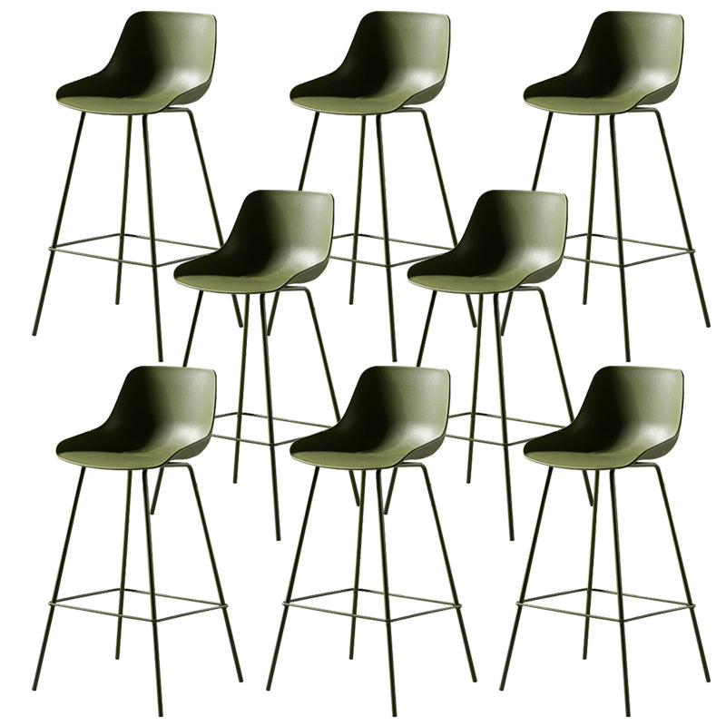 Contemporary Counter Height Stools Plastic Height Bar Stool for Living Room Blackish Green 8 Piece Set Clearhalo 'Bar Furniture' 'Bar Stools' 'bar_stools' 'furn' 'furn_bar_stools' 'Furniture' 'Kitchen & Dining Furniture' 6317645