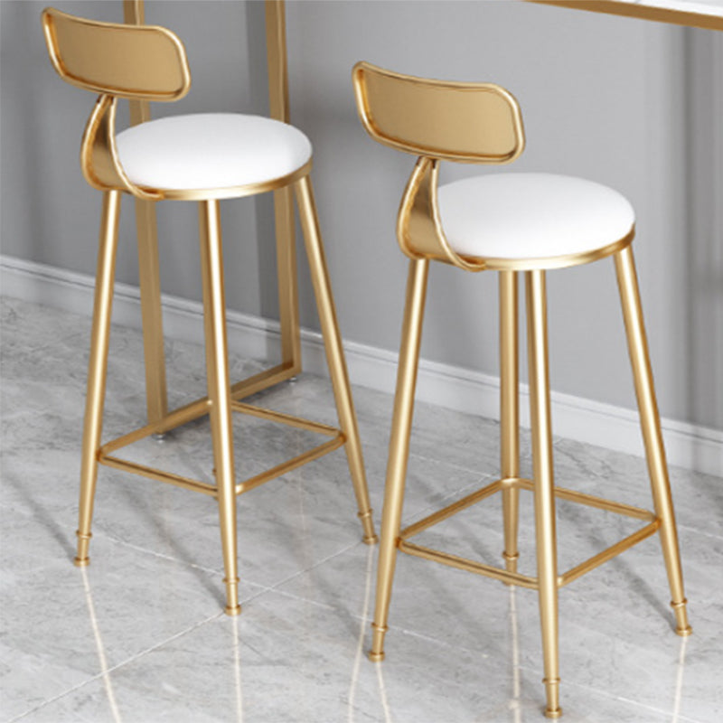 Faux Leather Armless Counter Stool Glam Style Round Low Back Bar Stool Clearhalo 'Bar Furniture' 'Bar Stools' 'bar_stools' 'furn' 'furn_bar_stools' 'Furniture' 'Kitchen & Dining Furniture' 6317715