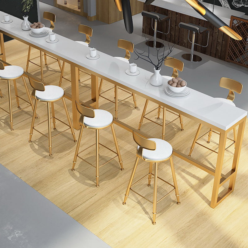 Faux Leather Armless Counter Stool Glam Style Round Low Back Bar Stool Clearhalo 'Bar Furniture' 'Bar Stools' 'bar_stools' 'furn' 'furn_bar_stools' 'Furniture' 'Kitchen & Dining Furniture' 6317720