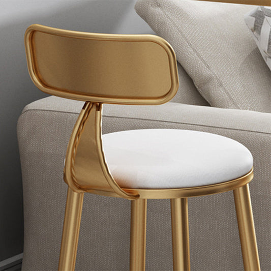 Faux Leather Armless Counter Stool Glam Style Round Low Back Bar Stool Clearhalo 'Bar Furniture' 'Bar Stools' 'bar_stools' 'furn' 'furn_bar_stools' 'Furniture' 'Kitchen & Dining Furniture' 6317725