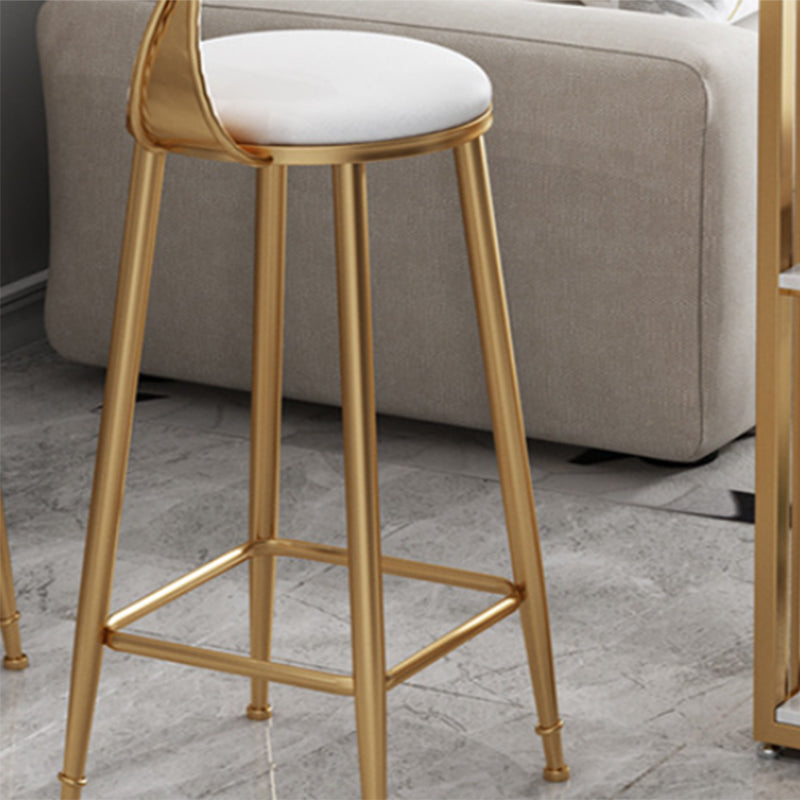 Faux Leather Armless Counter Stool Glam Style Round Low Back Bar Stool Clearhalo 'Bar Furniture' 'Bar Stools' 'bar_stools' 'furn' 'furn_bar_stools' 'Furniture' 'Kitchen & Dining Furniture' 6317726